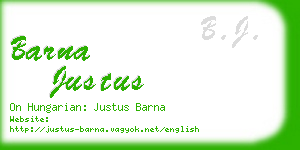 barna justus business card